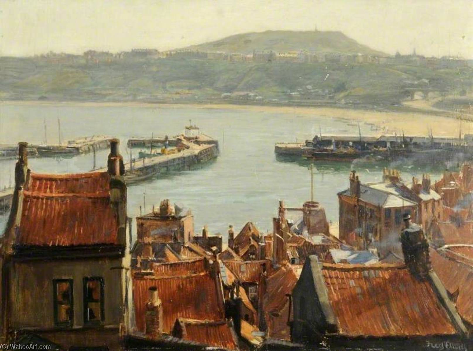 Scarborough Harbour, North Yorkshire — Frederick William Elwell