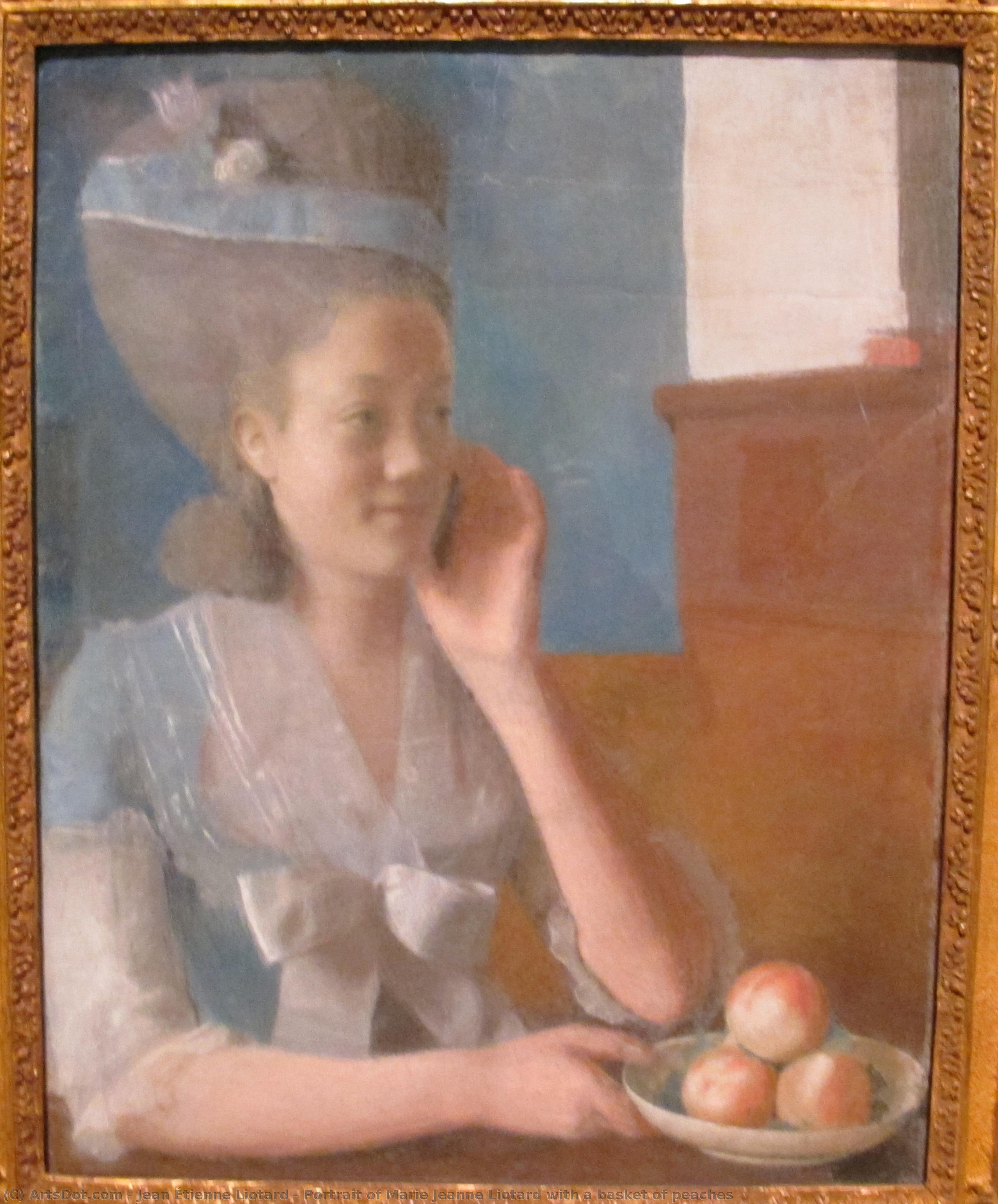 Portrait Of Marie Jeanne Liotard With A Basket Of Peaches — Jean-étienne Liotard