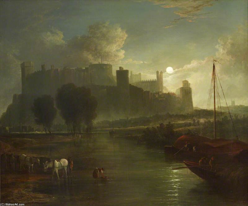 View Of Windsor Castle By Moonlight — Abraham Pether