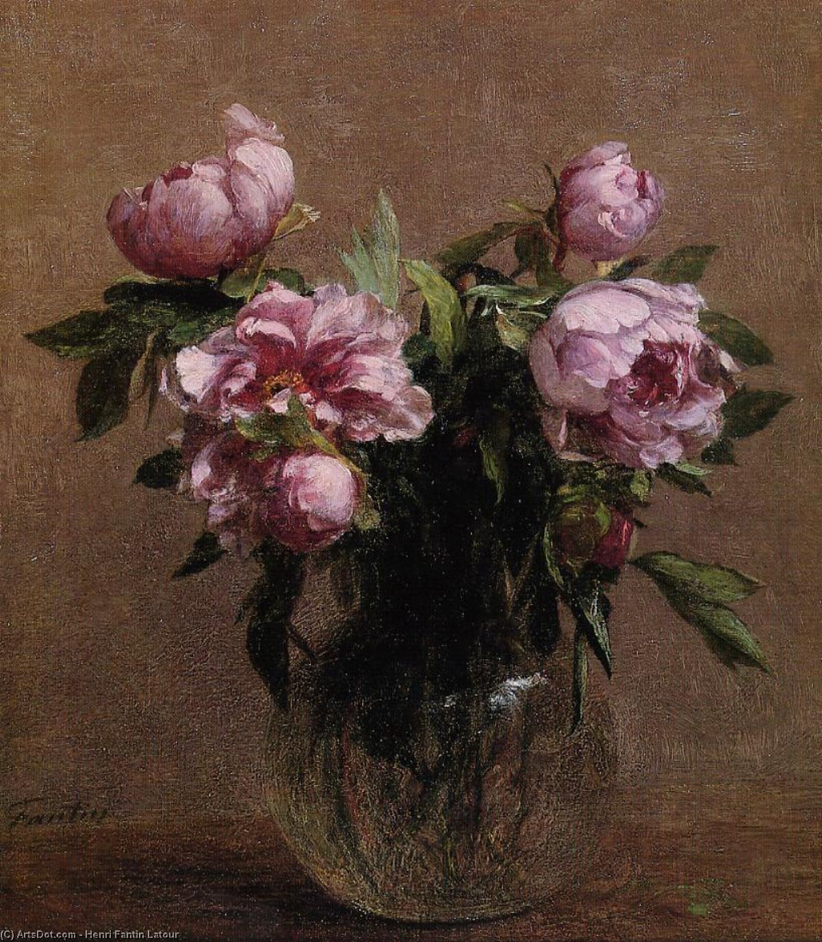 Vase Of Peonies — Henri Fantin-latour