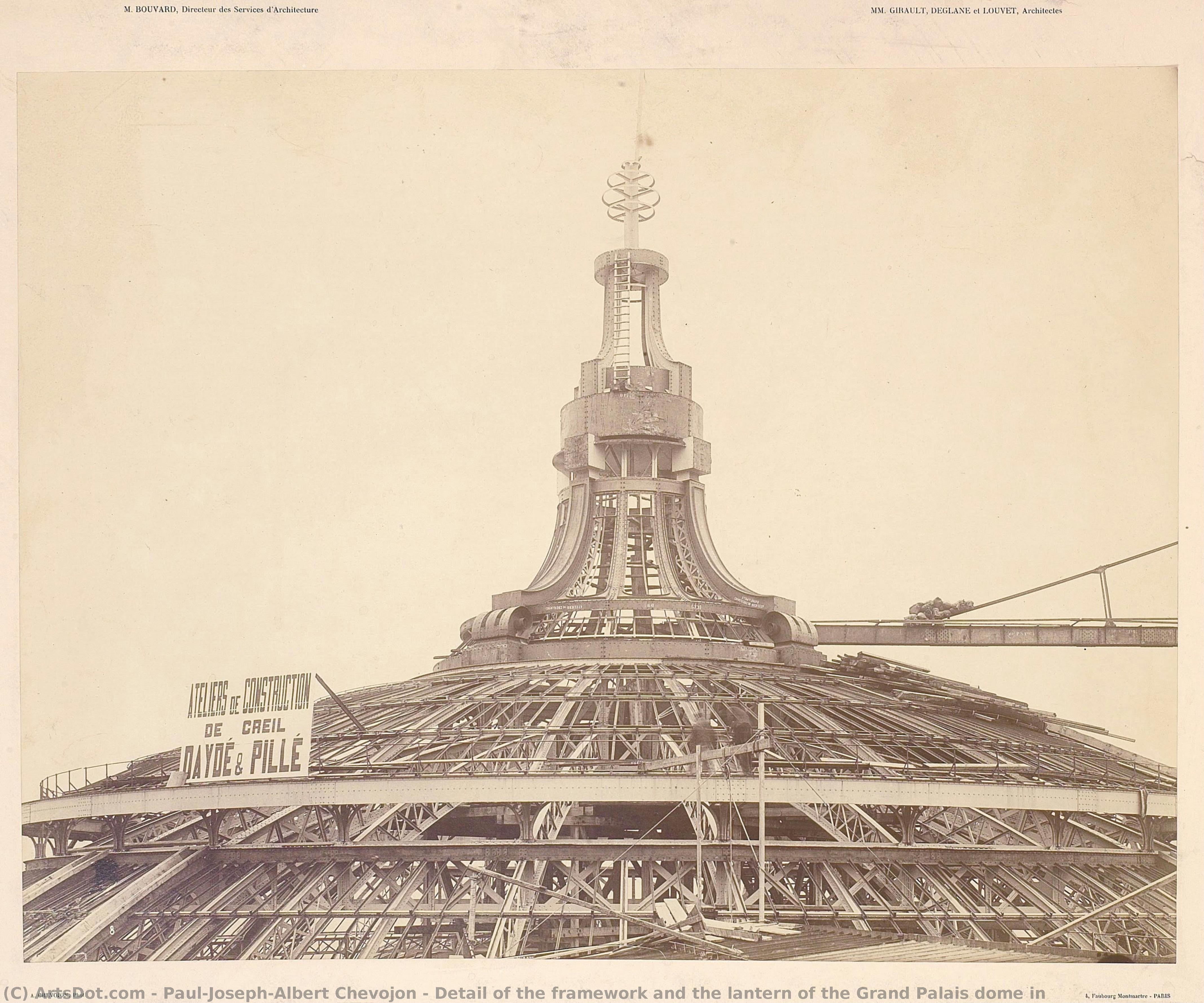 Detail Of The Framework And The Lantern Of The Grand Palais Dome In — Paul-joseph-albert Chevojon