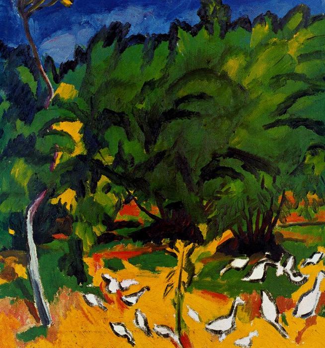 Geese, Garden In Tiraspol — Mikhail Fiodorovich Larionov