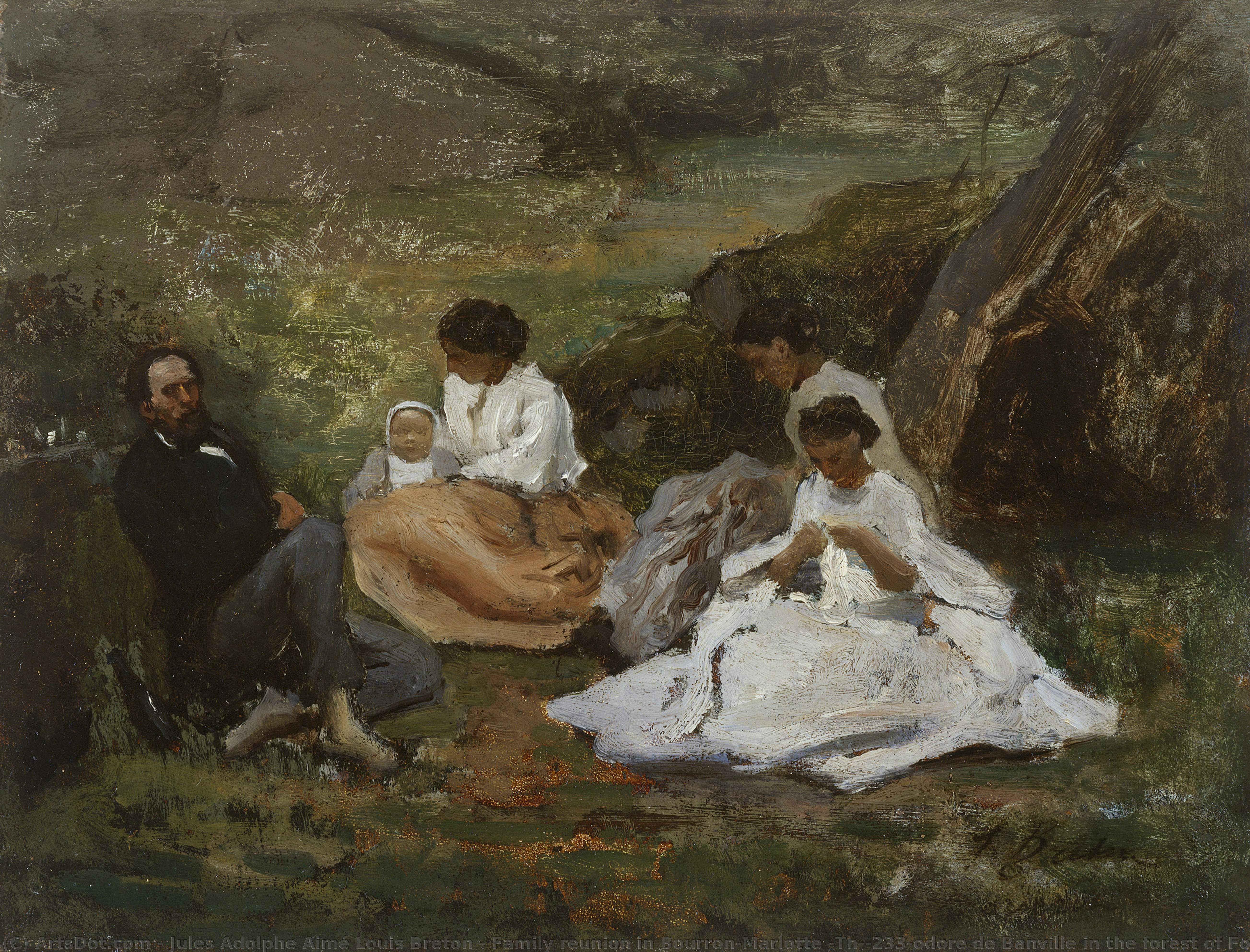 Family Reunion In Bourron-marlotte (théodore De Banville In The Forest Of Fontainebleau) — Jules Adolphe Aimé Louis Breton