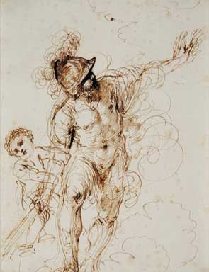 The Enraged Mars Restrained By Cupid — Guercino
