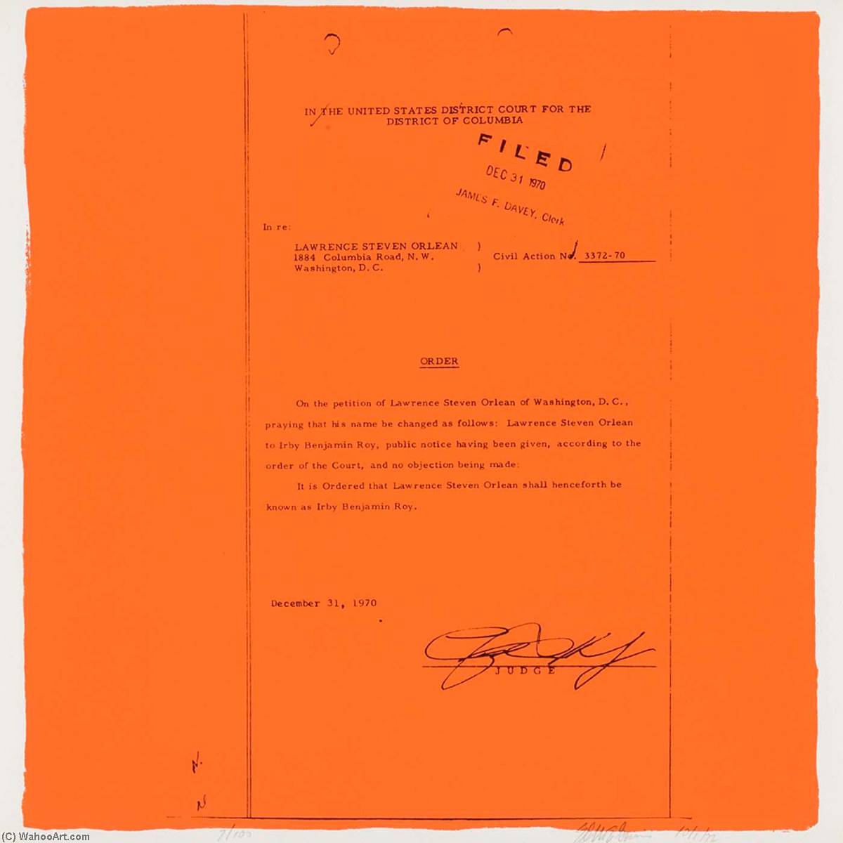 Irby Benjamin Roy (from The Name Change Project) — Ed Mcgowin