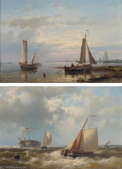 A Pair Of Seascapes — Abraham Hulk Senior