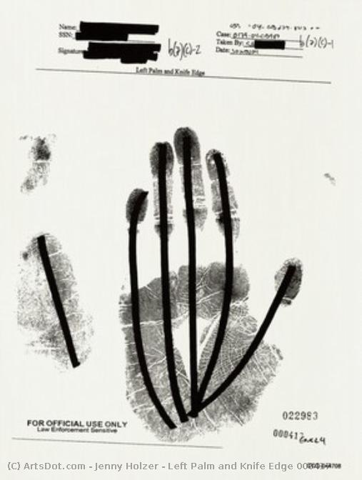 Left Palm And Knife Edge 000417 — Jenny Holzer