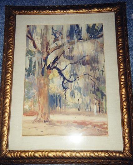 Oak Trees And Hanging Moss Near Savannah, Georgia, (painting) — William De Leftwich Dodge