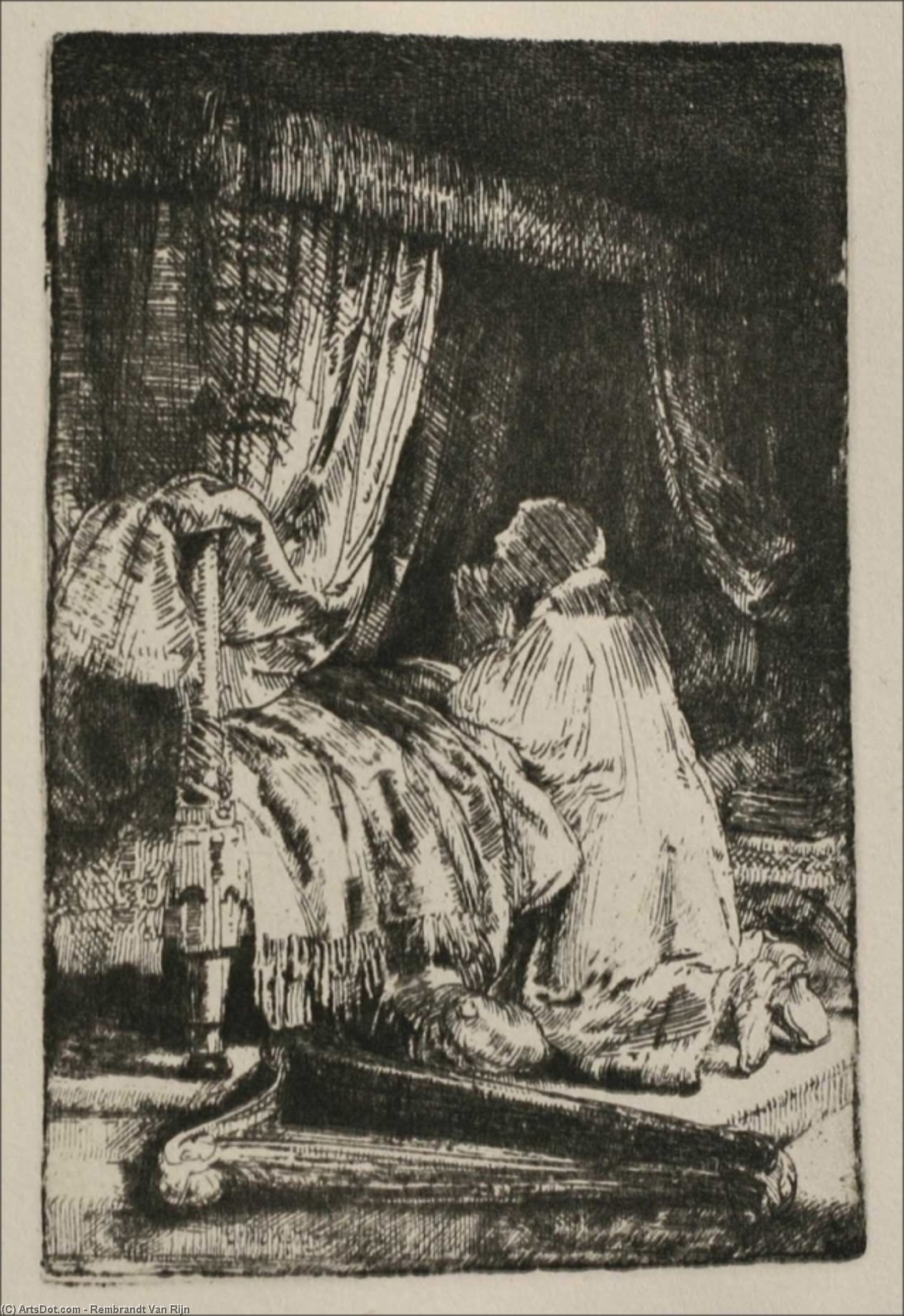 David On His Knees — Rembrandt Van Rijn