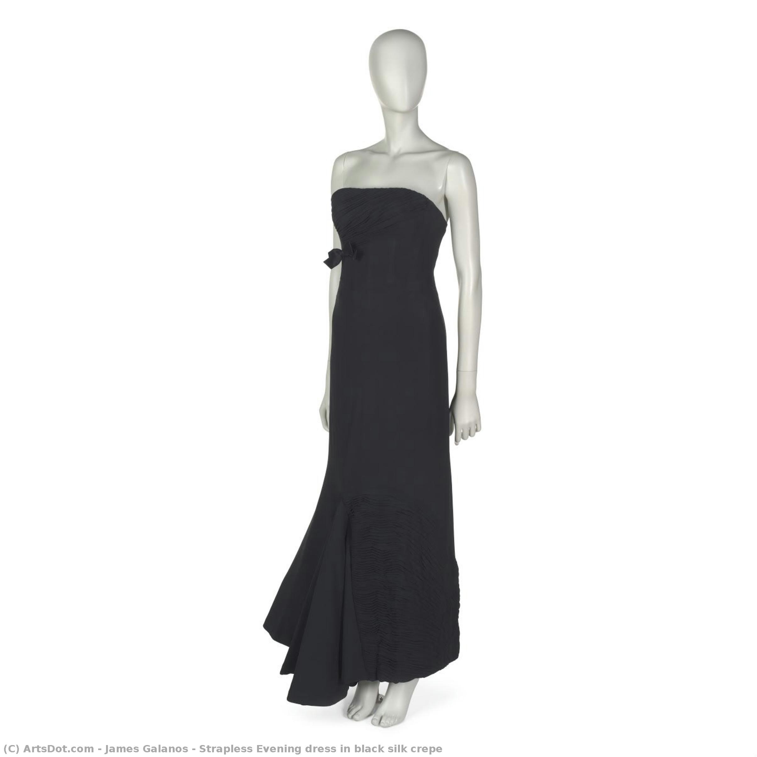 Strapless Evening Dress In Black Silk Crepe — James Galanos