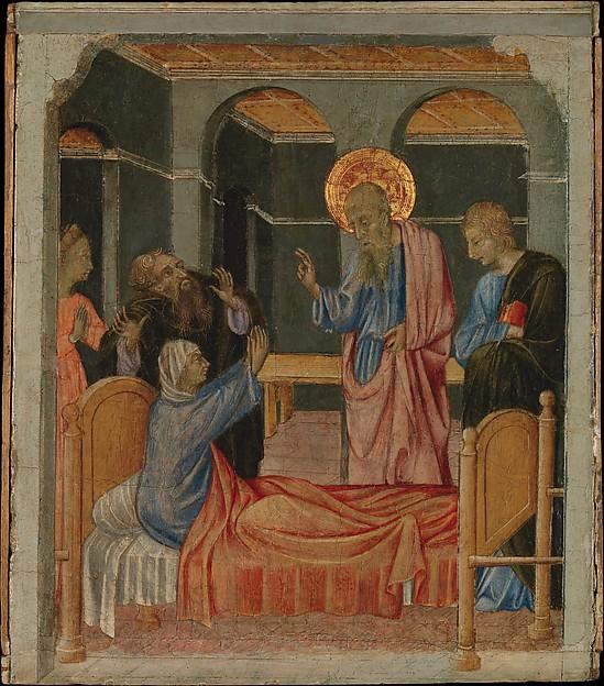 Saint John The Evangelist Raises Drusiana — Giovanni Di Paolo Di Grazia