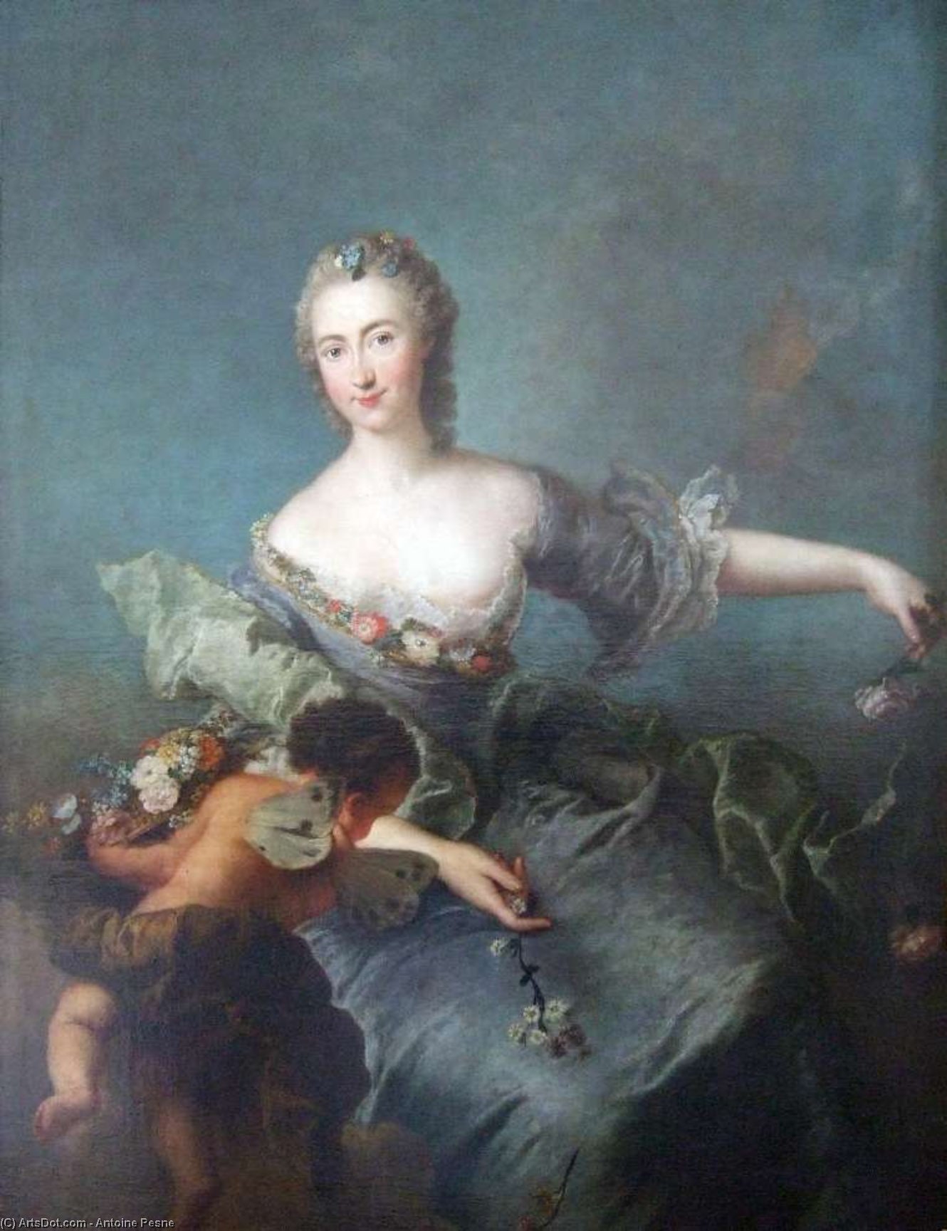 Portrait Of Louise Albertine Von Grappendorf As Flora — Antoine Pesne