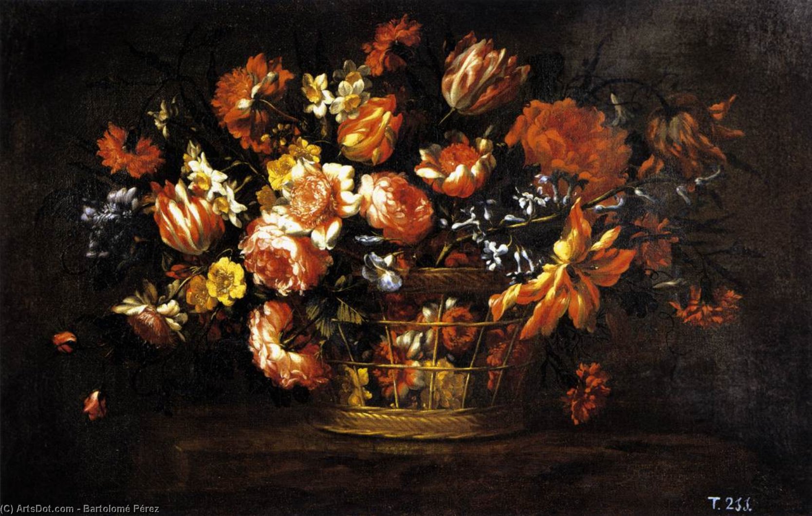Basket Of Flowers — Bartolomé Pérez