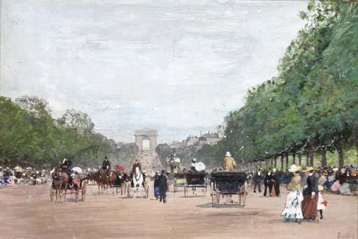 Promenade On The Champs-elysees, Paris — Dit Luigi Loir Aloys François Joseph Loir