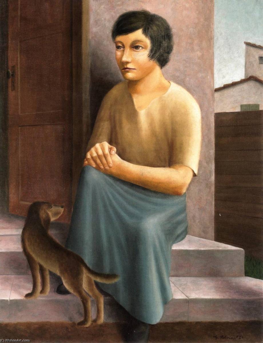 Girl With Dog — Georg Schrimpf