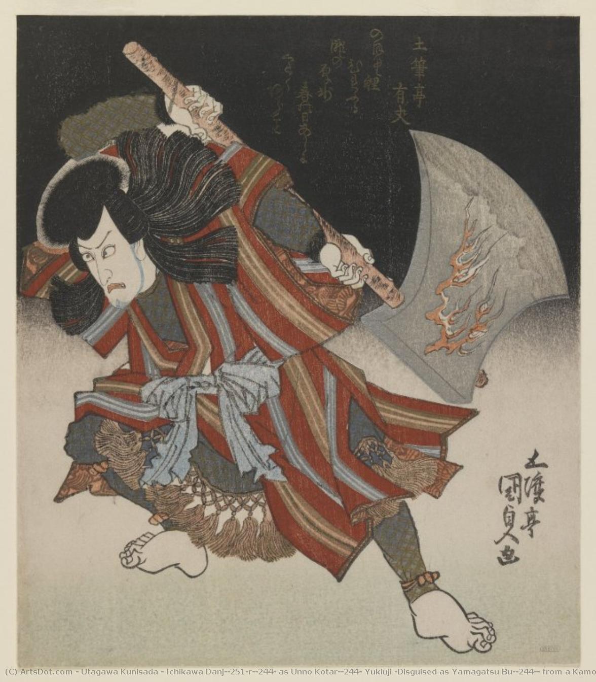 Ichikawa Danjûrô As Unno Kotarô Yukiuji (disguised As Yamagatsu Buô) From A Kamoise At The Ichmuraza Theatre — Utagawa Kunisada