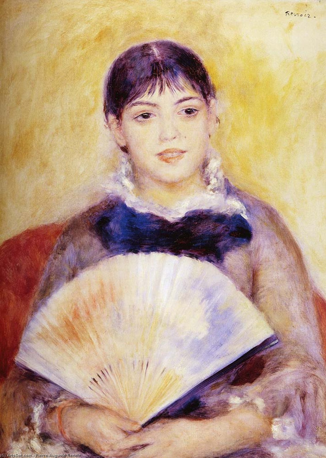 Girl With A Fan — Pierre-auguste Renoir