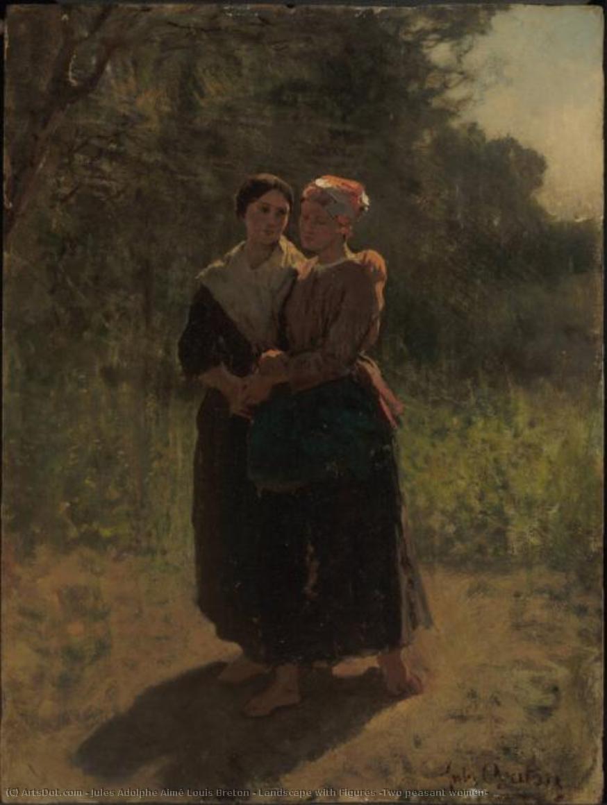 Landscape With Figures (two Peasant Women) — ジュール・アドルフ・エメ・ルイ・ブレトン