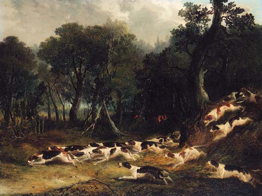 Hounds Breaking Cover — Samuel John Egbert Jones