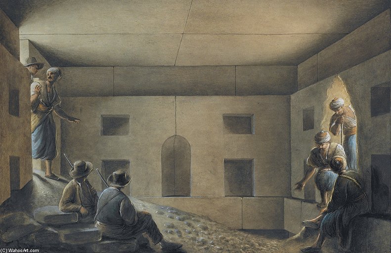 The Excavation Of A Burial Chamber, Perhaps At Giza, Near Cairo — Luigi Mayer