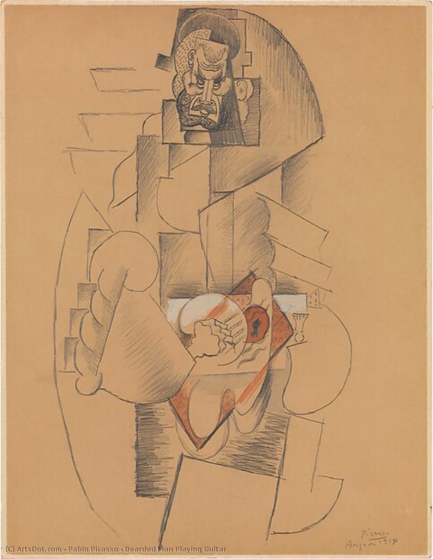 Hombre Barba Con Guitarra — Pablo Picasso
