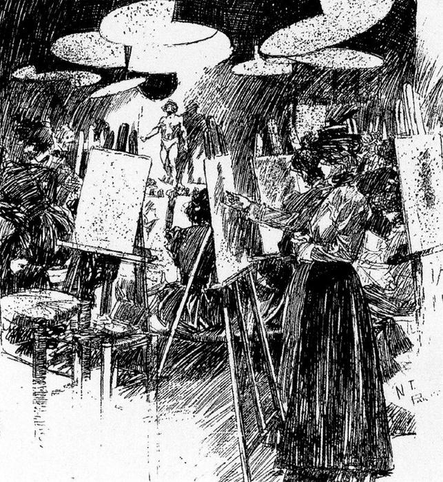 L’académie Colarossi Night Class Illustrated In The Lady’s Realm — Gwen John