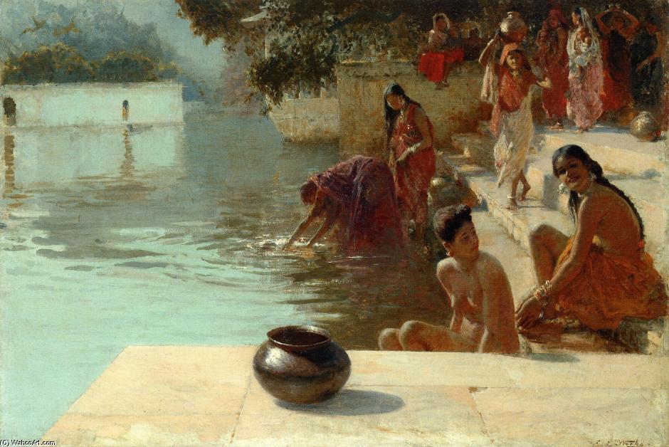 Woman's Bathing Place I Oodeypore, India — Edwin Lord Weeks