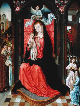 Madonna Enthroned Surrounded By Angels — Master Of The Legend Of Saint Ursula