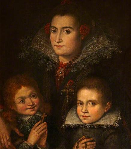 Portrait Of An Unknown Mother With Two Children — Juan Pantoja De La Cruz