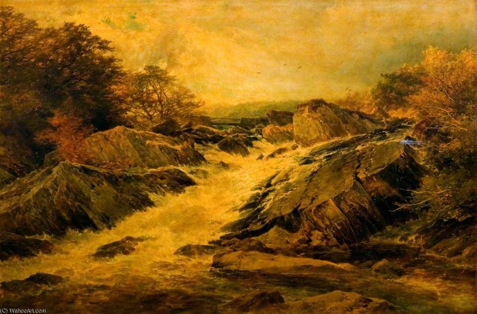 A Welsh Waterfall — John Syer