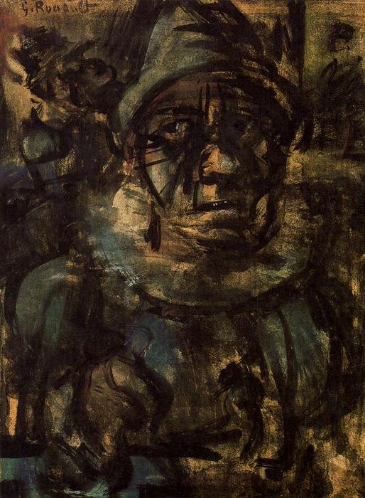 Head Of A Tragic Clown — Georges Rouault