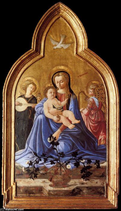 Madonna And Child With Two Angels (madonna Of Humility) — Master Of The Castello Nativity