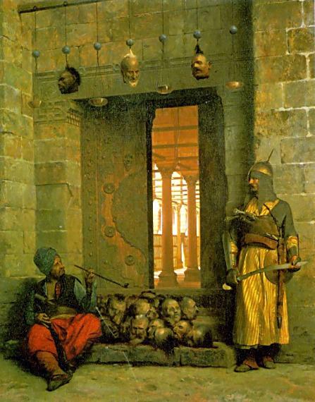 Heads Of The Rebel Beys At The Mosque Of El Hasanein, Cairo — Jean-léon Gérôme