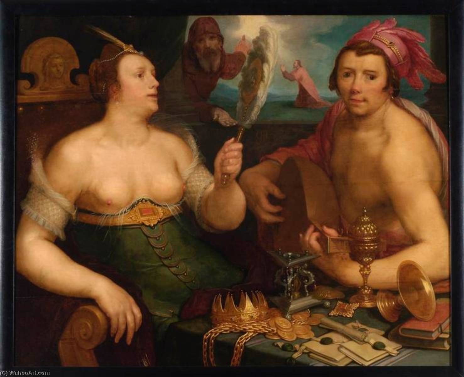 Allégorie Sur La Vanité Et Le Repentir L'amour Humain Et L'amour Divin (autre Titre) — Cornelis Cornelisz Van Haarlem