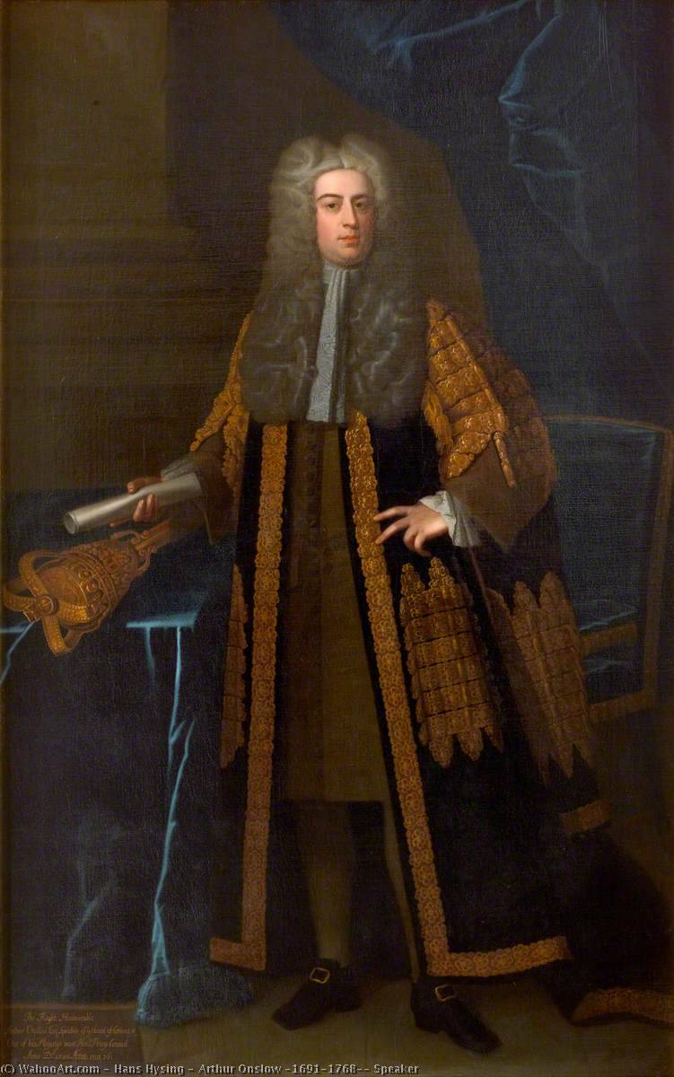 Arthur Onslow (1691–1768), Speaker — Hans Hysing