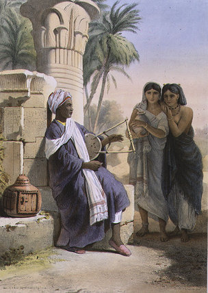 A Berber Playing The Kissar To Women Of The Same — Émile Prisse D'avennes
