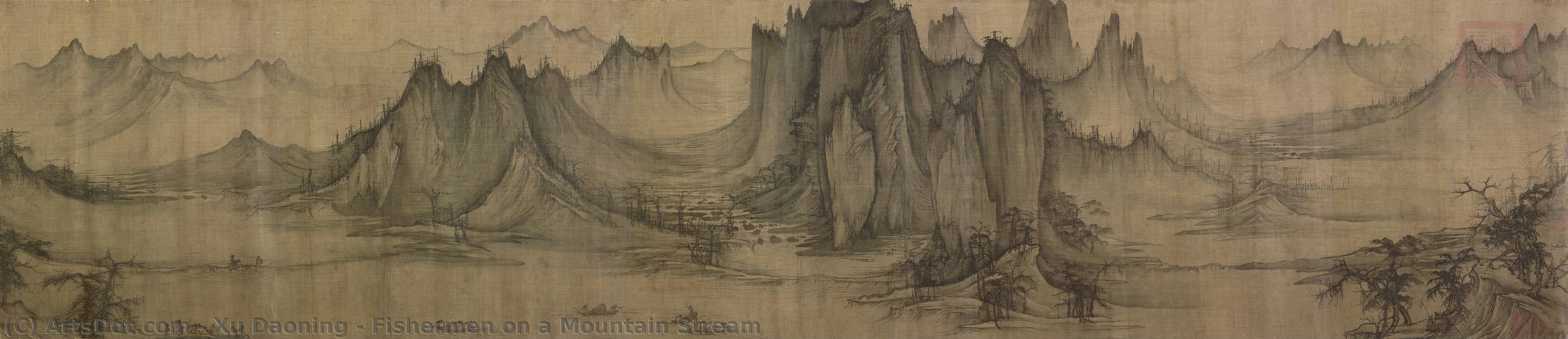 Fishermen On A Mountain Stream — Xu Daoning