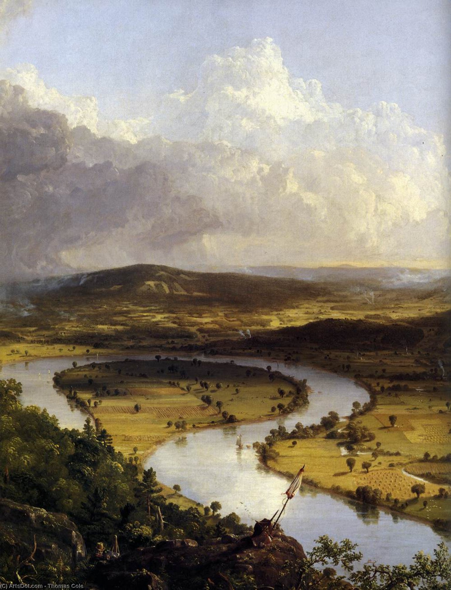 Vista Desde El Monte Holyoke, Northampton, Massachusetts, Después De Una Tormenta (detalle) — Thomas Cole