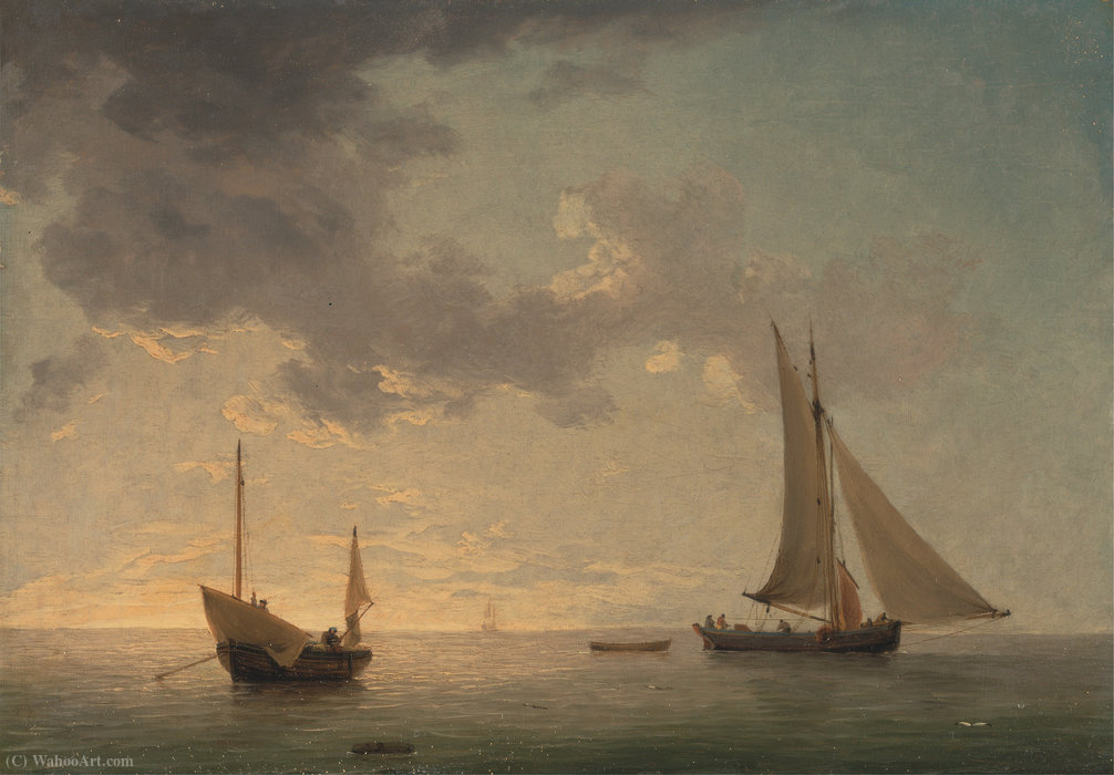 A Lugger And A Smack In Light Airs — Charles Brooking
