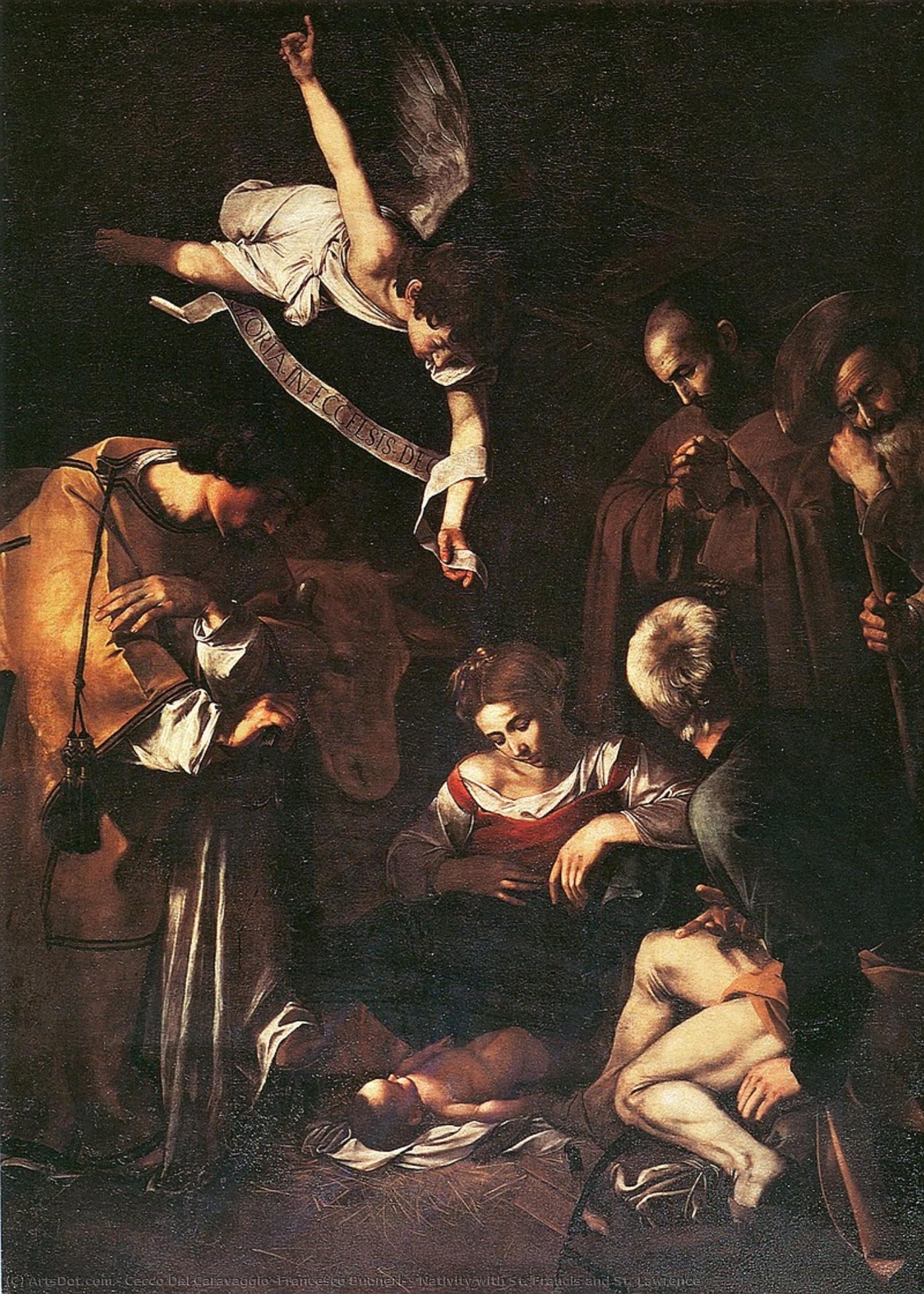 Nativity With St. Francis And St. Lawrence — Cecco Del Caravaggio (francesco Buoneri)