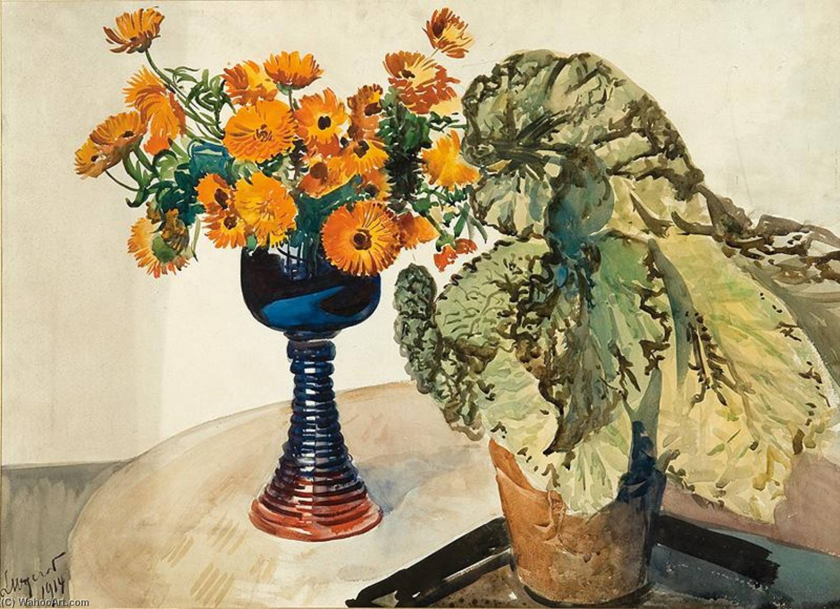 Marigolds And Begonias — Leon Jan Wyczolkowski