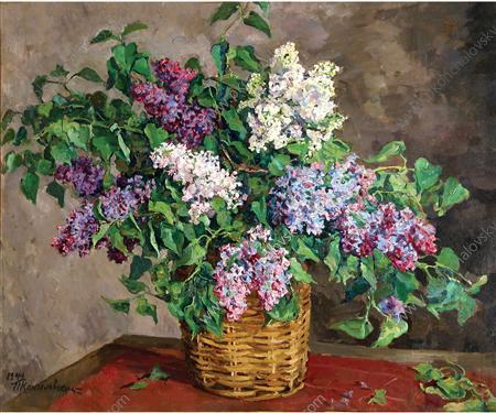 Still Life. Lilacs In A Basket. — Pyotr Konchalovsky