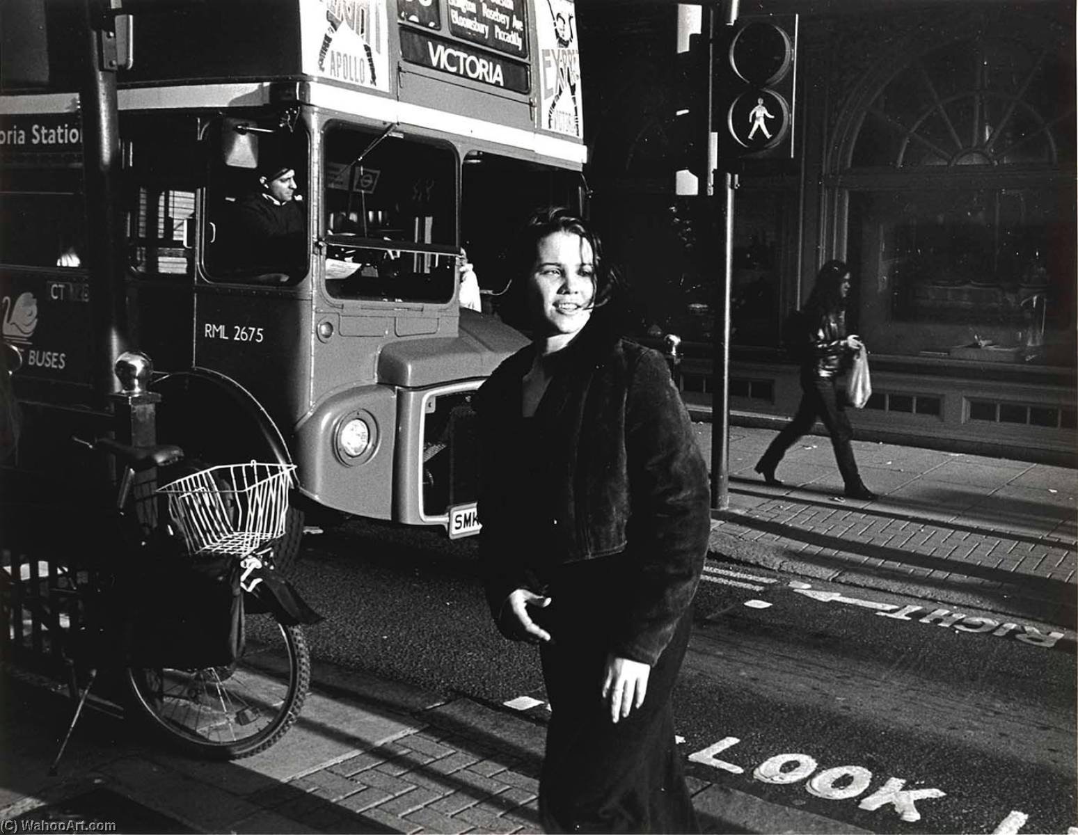 Woman In Front Of Bus, London, England — Frank Paulin