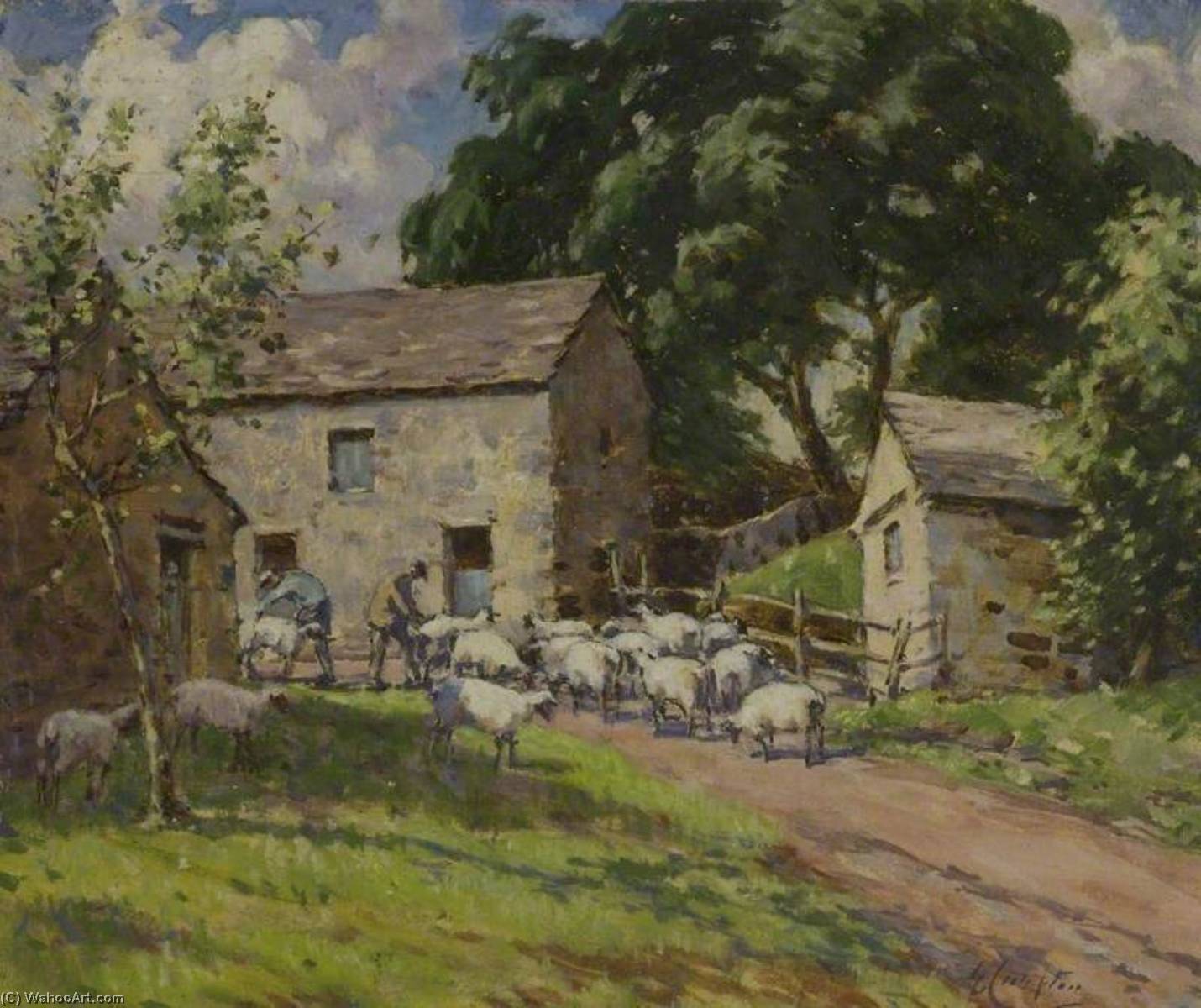Sheepshearing In The Dales — Gertrude Crompton