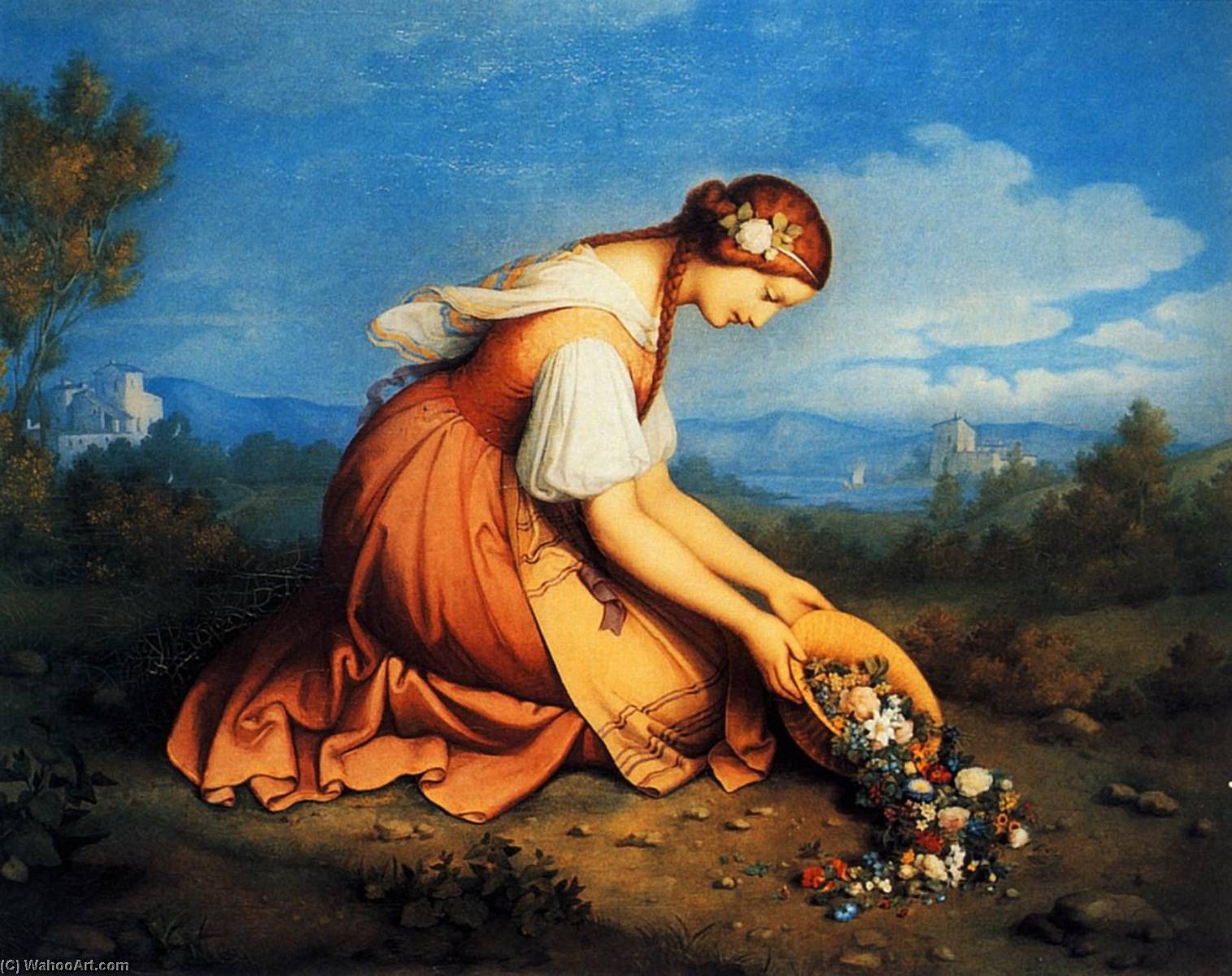 Girl On Here Knees Discharges A Flower Basket — Marie Ellenrieder