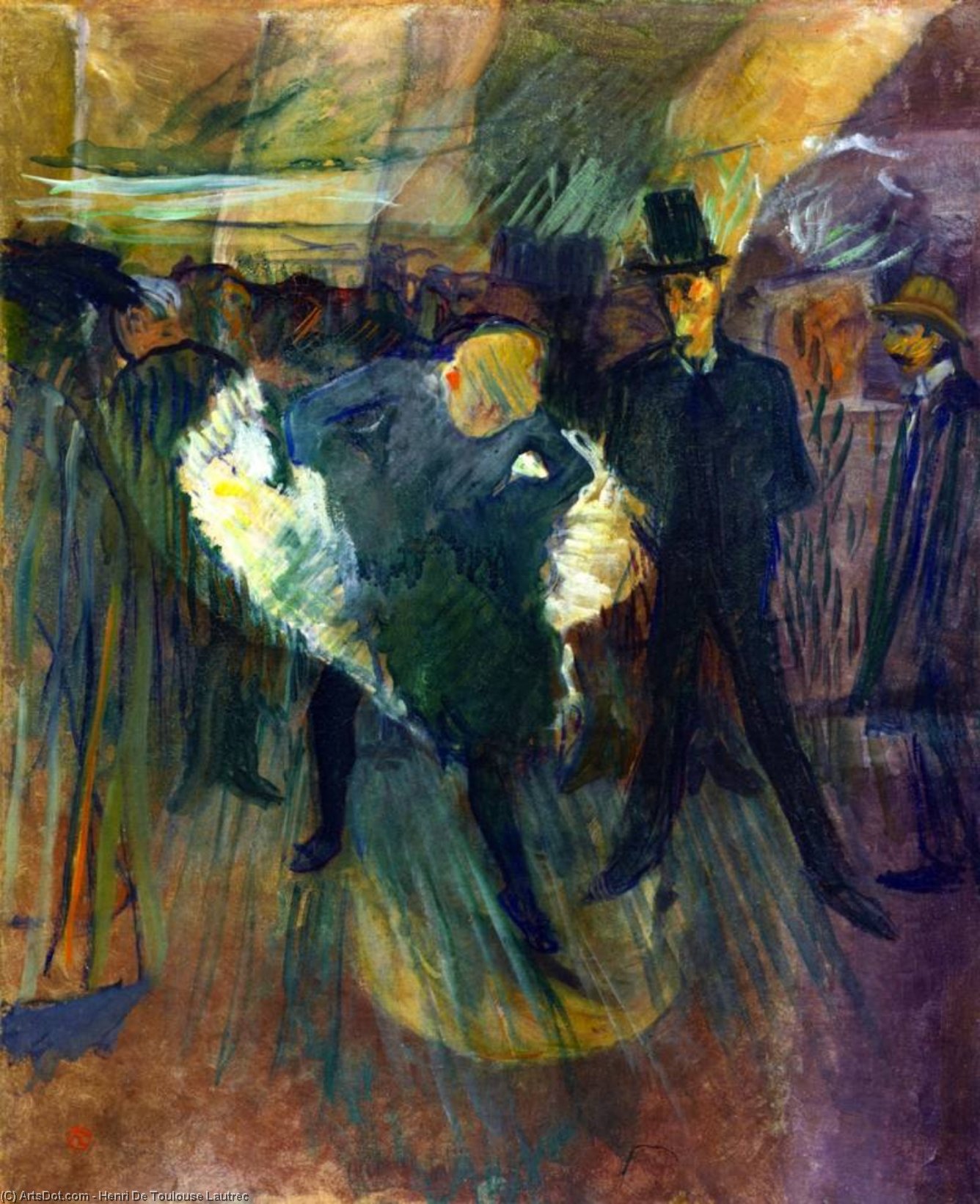 La Goulue Und Boneless Valentin (auch Bekannt Als Am Moulin De La Galette) — Comte Henri Marie Raymond De Toulouse-lautrec-monfa