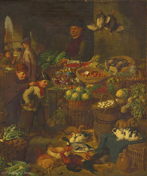 The Market Stall — Henry Charles Bryant