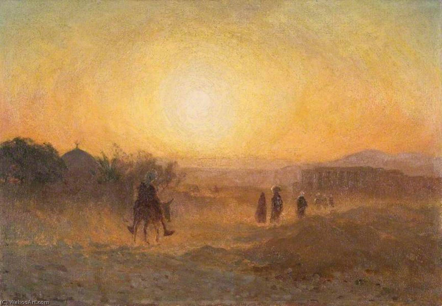 Man On A Donkey With Sunset — Brian Hatton