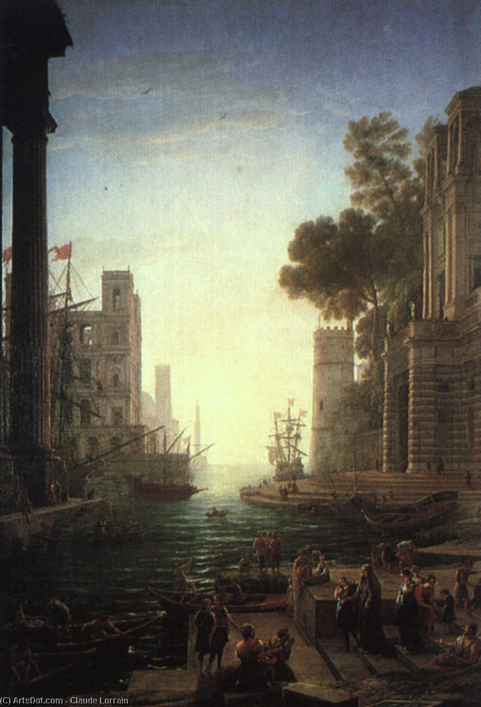 Landscape With The Embarkation Of Saint Paula Romana — Claude Lorrain (claude Gellée)