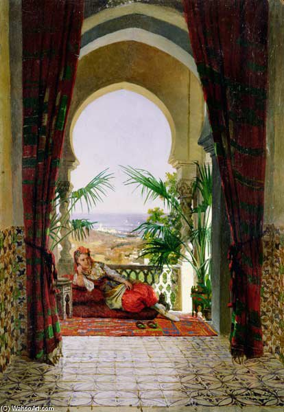 An Odalisque On A Terrace — David Emile Joseph De Noter